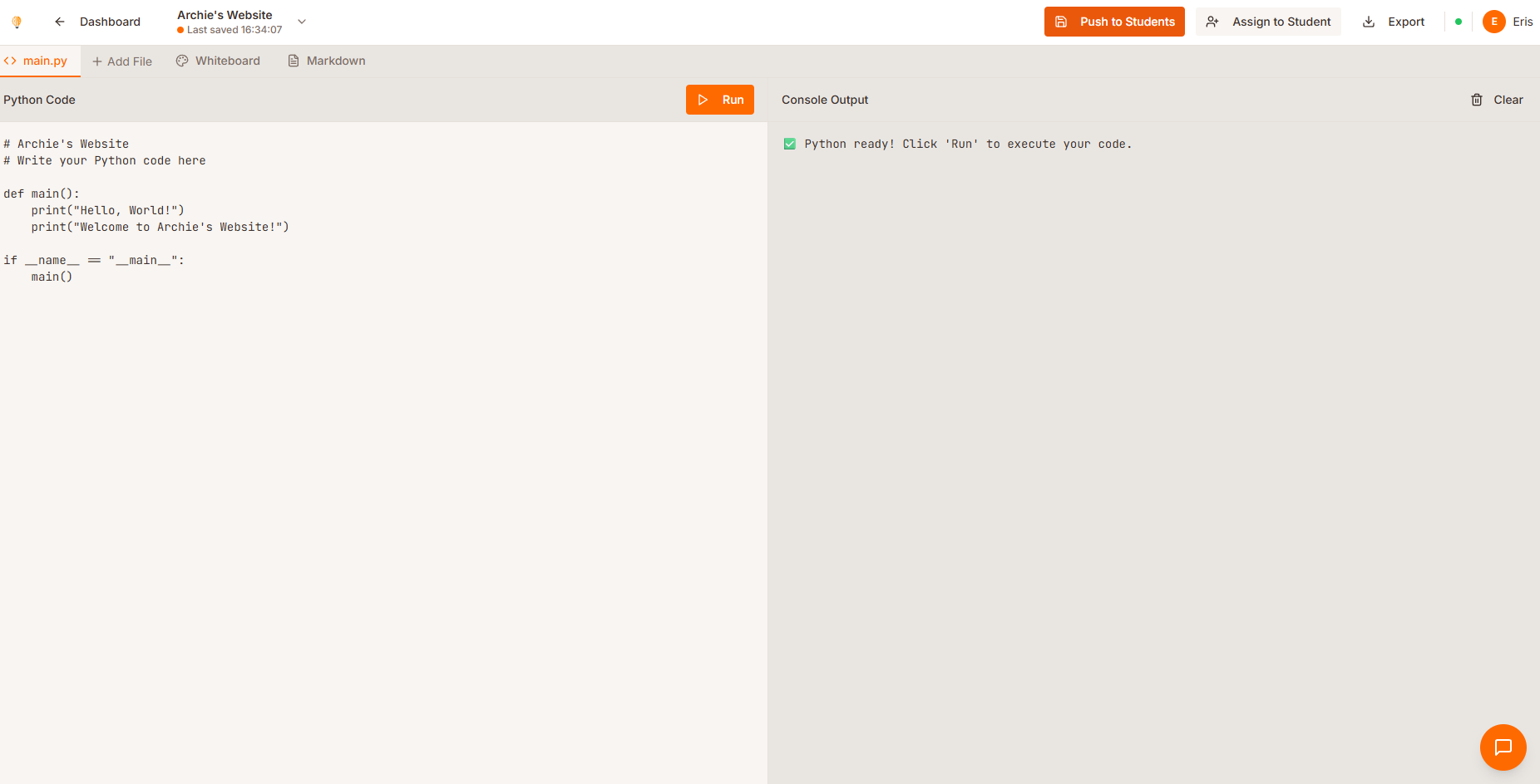 Coding Hub Python Editor