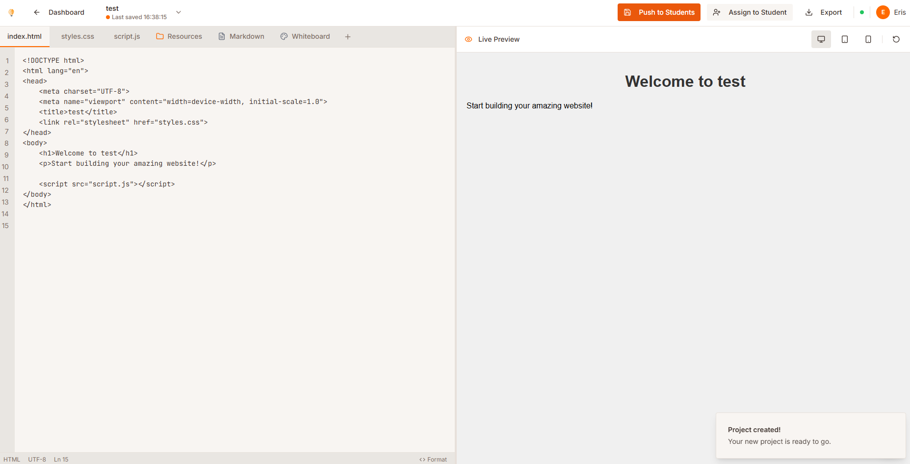 Coding Hub Web Editor